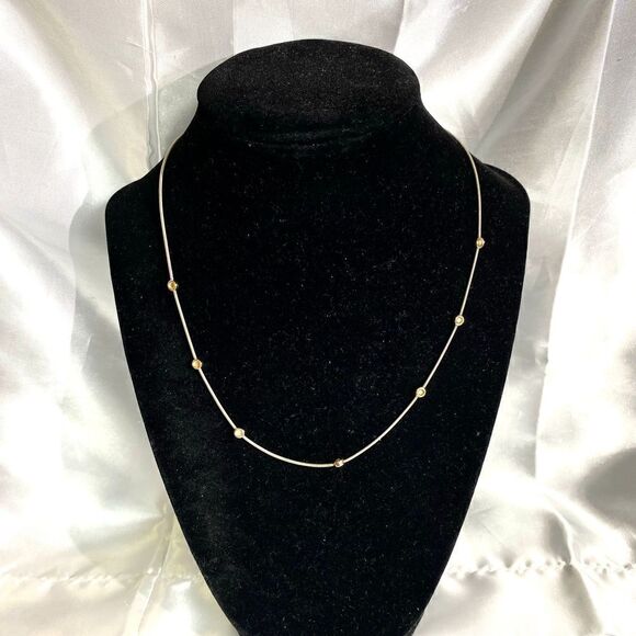 UQ# Sterling 925 Silver Chain w/ Vermeil accent Beads - Picture 2 of 10